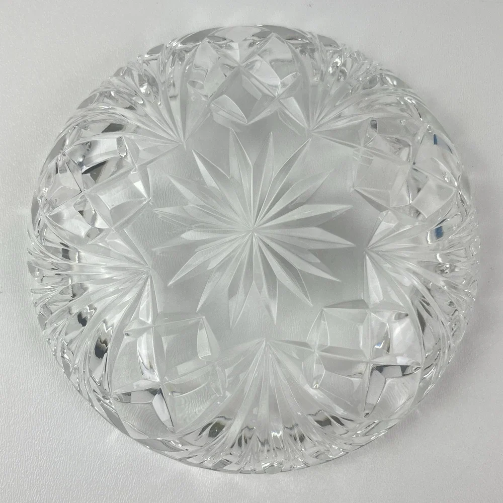 Vintage Cut Glass‎ Lead Crystal Plate Ashtray Candy Dish 5.5